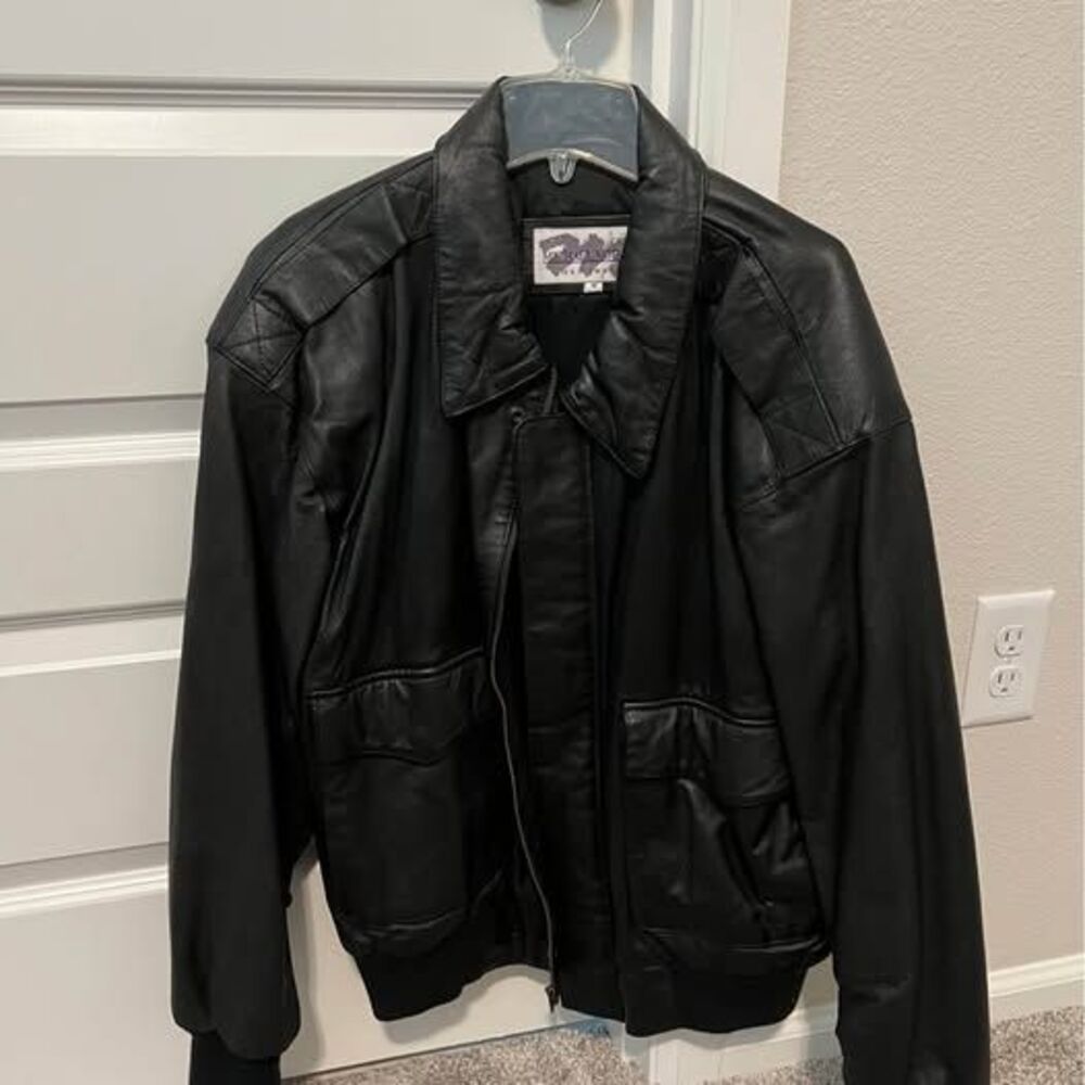 Michael Morgan Menswear Black Leather Jacket M